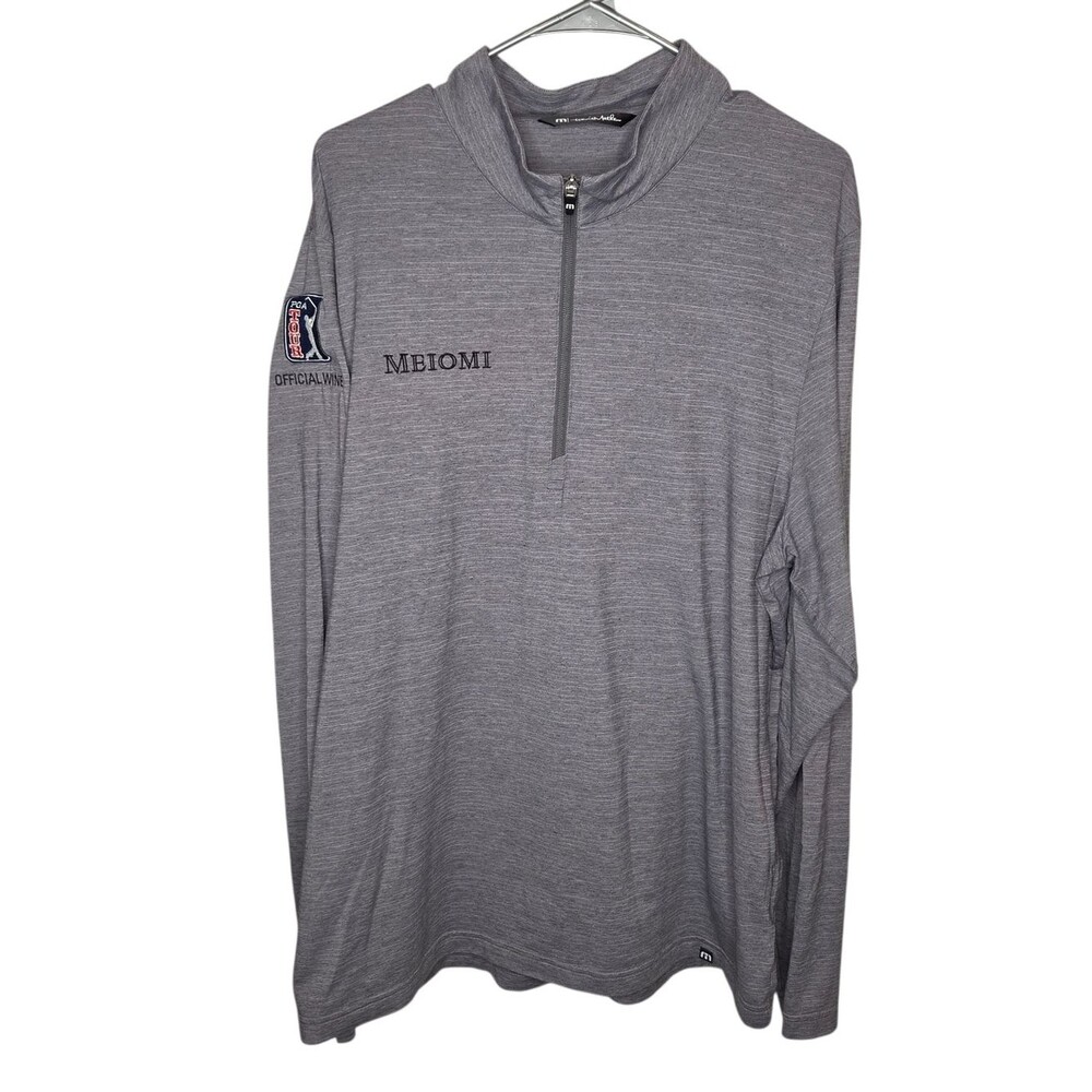 Travis Mathew PGA Tour Meiomi Wine 1/4 Zip Pullover, Men's XL, Gray